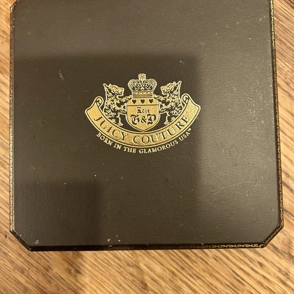 Vintage Juicy Couture Reversible Heart Charm on Short Gold Link Chain Necklace - Picture 4 of 5